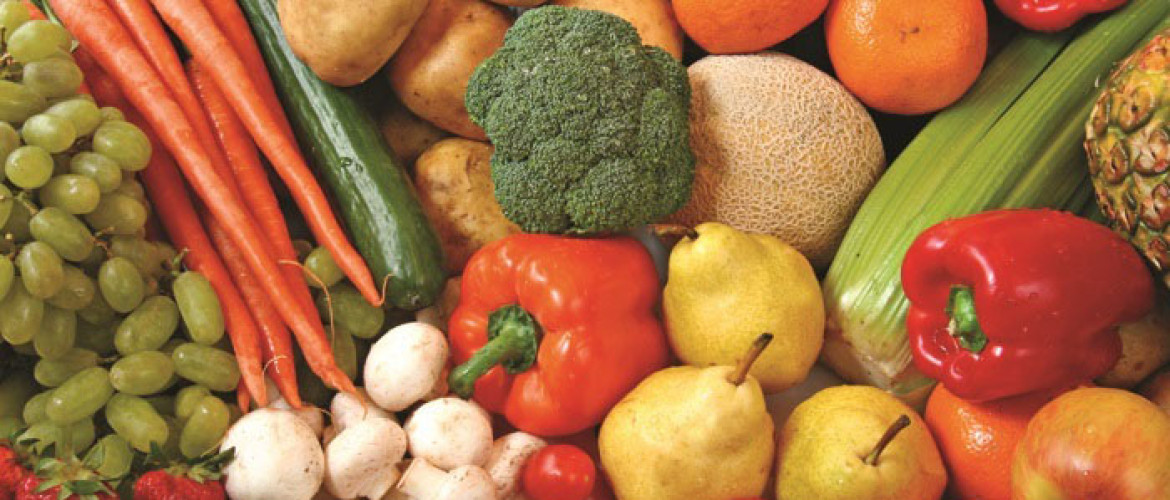 Fruit and vegetable variety.